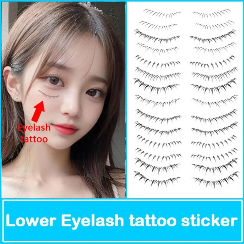 4/8 paar Natürliche 3D Falsche Wimpern Tattoo Unter Augen Schwarz Gefälschte Wimpern Langlebige Einweg Transfer wimpern Aufkleber Frauen