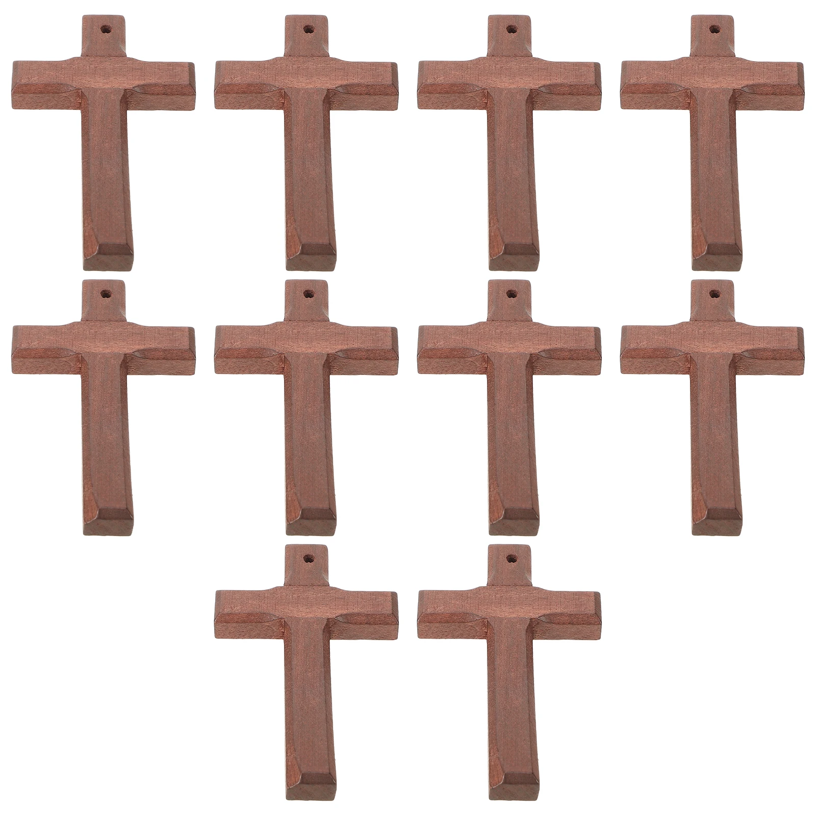 

10 Pcs Wooden Cross Decorative Charms Brown 85x48mm DIY Crafts Jewelry Accessories Lightweight Gifts Sewing Supplies
