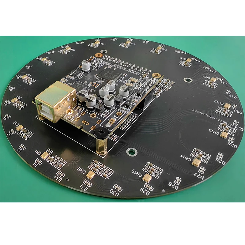 USB Sound Card, Ring 16 Channels, Microphone Array, Orientation, Conference Pickup 32 LED Orientation Indication