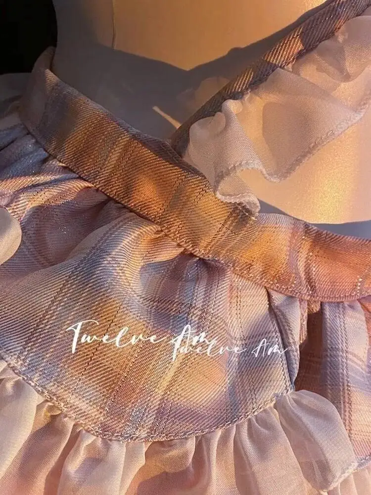 Vestido de princesa bonito de sirvienta rosa, disfraz de sirvienta Lolita, vestido de pastel para mujer, vestido con volantes de encaje con estampado de oso, encantador dulce puro deseo PEK5