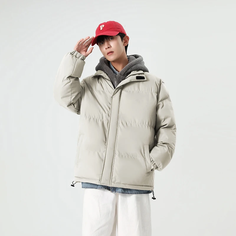 

Two Large-sized Fake Men Cotton-padded Jackets New Winter Coat Down Cotton-padded Jacket Polar Fleece Patchwork Warm Couple Coat