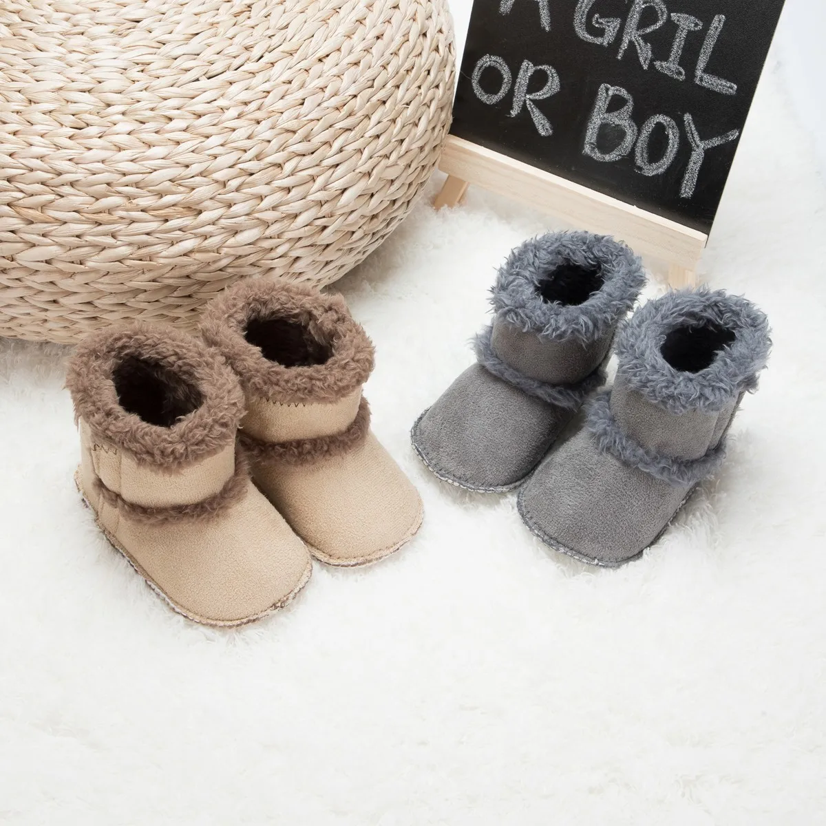 

Newborn Winter Warm Toddler Boots Baby Shoes Boys Girls Toddler Sneakers Soft Bottom Infant Flats Warm Snow Boots 0-18M