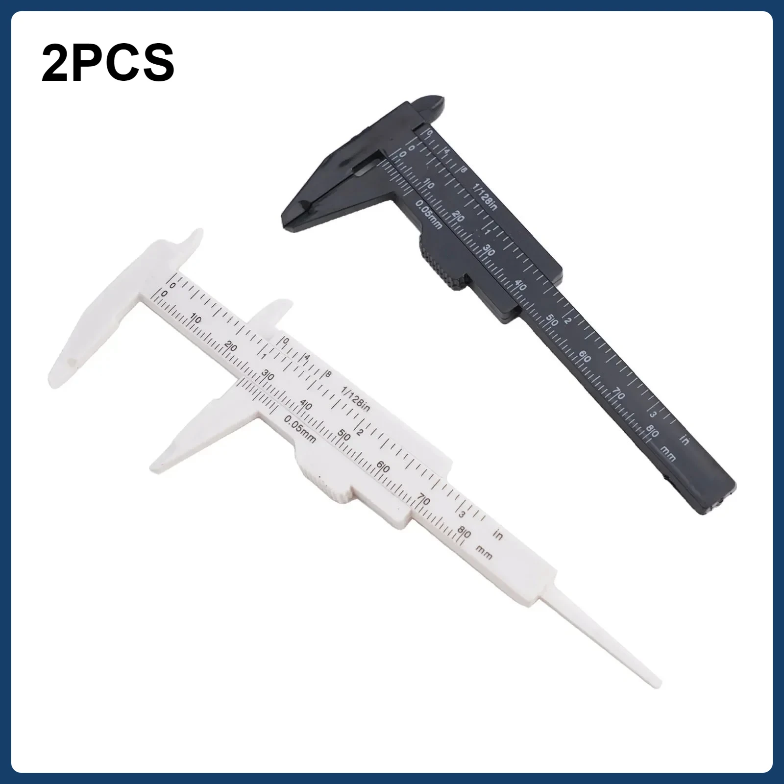 

2PCS 80mm Mini Sliding Vernier Calipers Gauge Measure Tool Plastic Double Scale Sliding Gauge Ruler Micrometer Measuring Tools