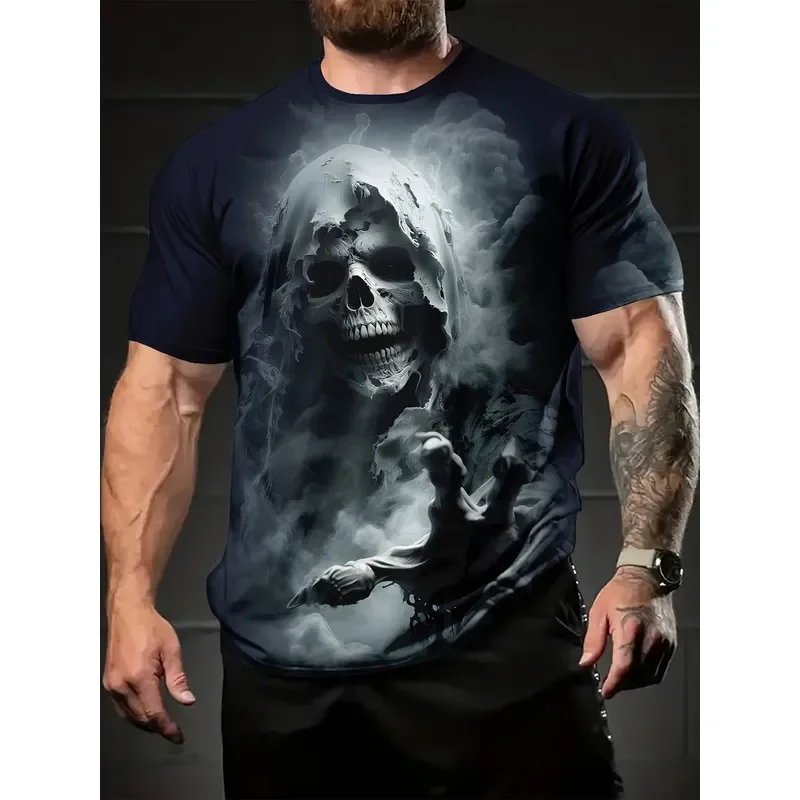 for Summer Leisure Outdoor Sports Short Sleeve White Cloth Skeleton 3D Printed T Shirt Suitable for Outdoor Sports and Home