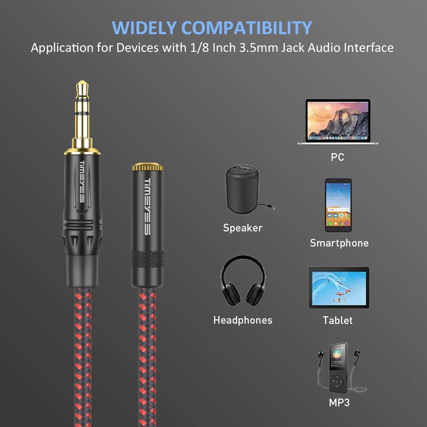 Przedłużacz słuchawkowy 3,5 mm męski na żeński przewód audio Aux Jack 3,5 Stereofoniczny kabel audio do iPhone\'a IPad Smartphone Tablet itp