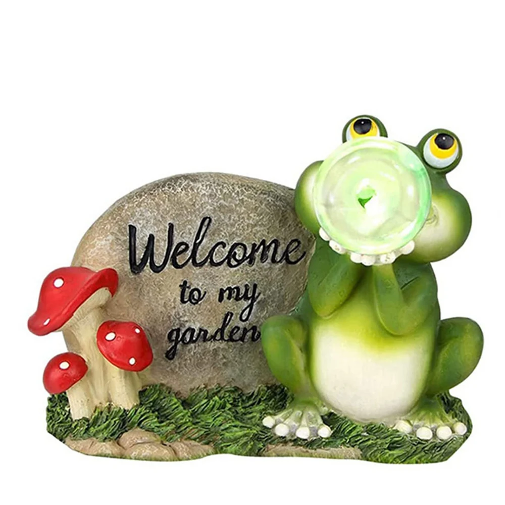 

Solar powered courtyard lights frog resin statues handicrafts Outdoor sculpture decor courtyard landscape lights Party Home