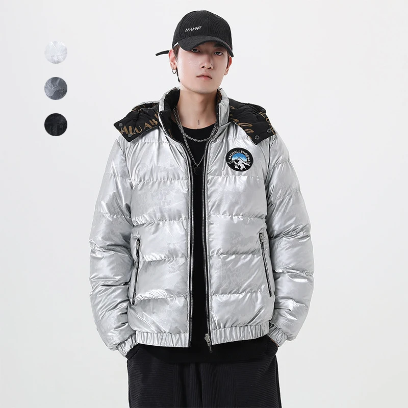 Waterproof Jacket Men Winter Coat Removable Hooded Parka Warm Padded Down Cotton Outerwear Double-side Wear Puffer Overcoat 2022