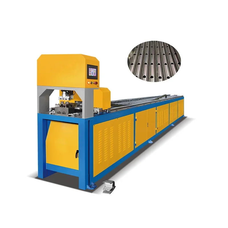 China Hydraulic Round Square Pipe double line processing Punching Press Automatic CNC Tube Hole Pipe Punching Machine