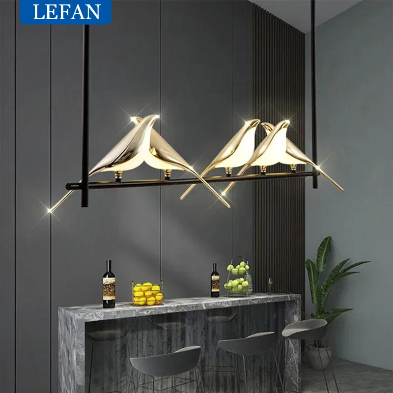 Modern Luxury Magpie Ceiling Chandelier Bedroom Bird Led Lights Creative Living Dining Table Lamps for Room Home-appliance Decor