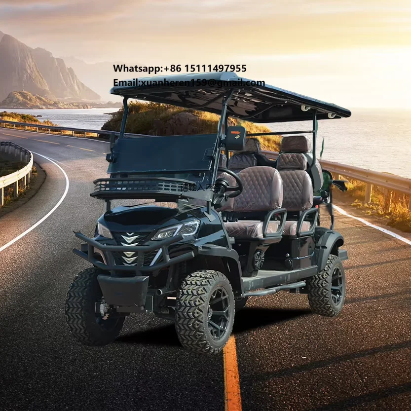 High Performance  6 Seater Street Legal Off Road Lithium Battery Club Car Equipped with 72V Powerful Motor for Community