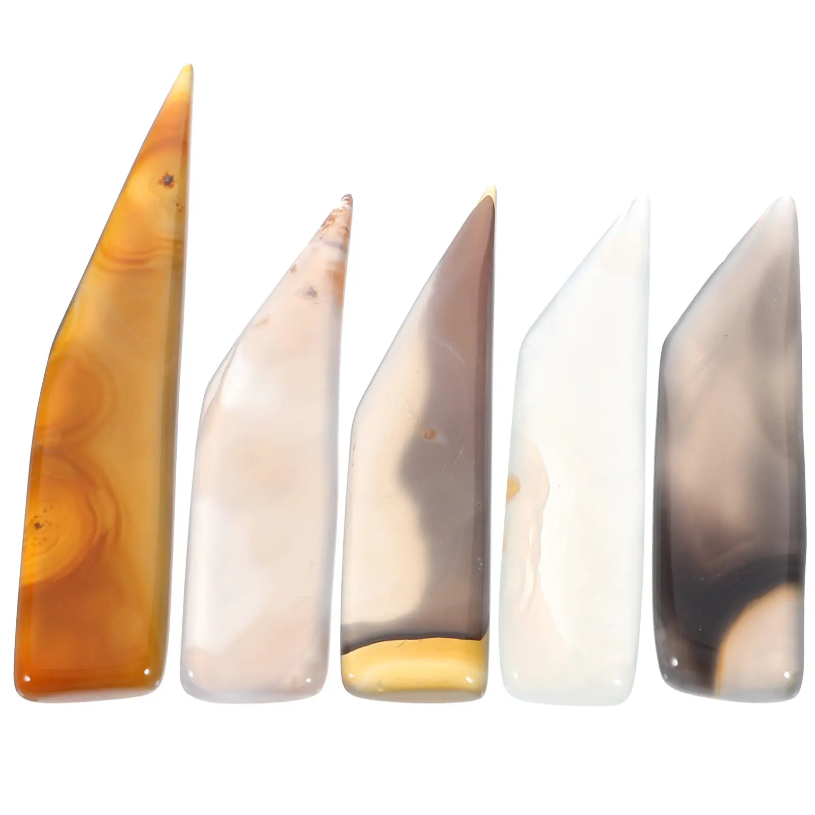

5Pcs Natural Agate Burnisher Polishing Cutter Jewelry Making Tools Professional Polishing for Gold Silver Copper Jewelry