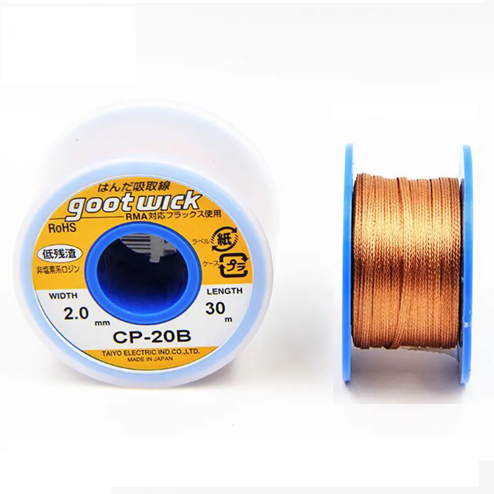 Bom Wick para Desoldering Wicks, Braid Copper Wire, Removedor de Solda, BGA Wick, RoHs Sem Chumbo, Ferramentas de Solda MSDS, Original do Japão, 30 m, 20 m, 15m