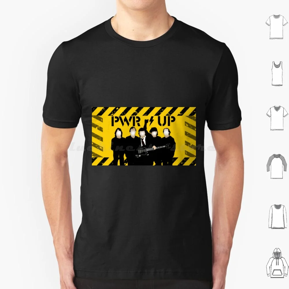 Pwr Up Camiseta de algodón hombres mujeres DIY estampado Angus joven sobre Eddie Angus joven sobre Malcolm Angus joven sobre Axl Rose Angus