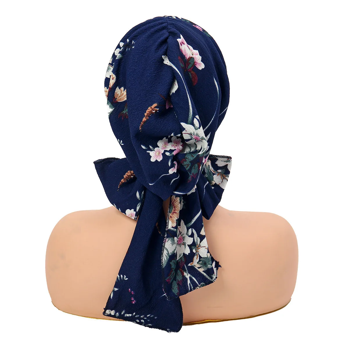 Mode Druck Frauen Hijab Caps Wrap Haar mit Krempe Turban Motorhaube Atmungsaktive Bequeme Damen Kopftuch Hut Verstecken Haar – Detail 4