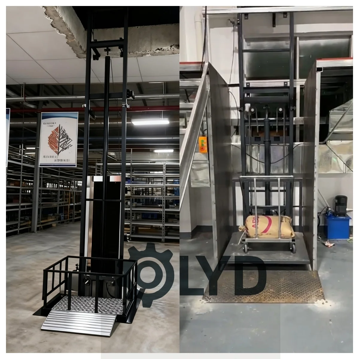 مستودع رفع منزلي آمن مصمم خصيصًا | مصعد شحن هيدروليكي مضاد للسقوط للفيلا والمتجر والمستودعات #6