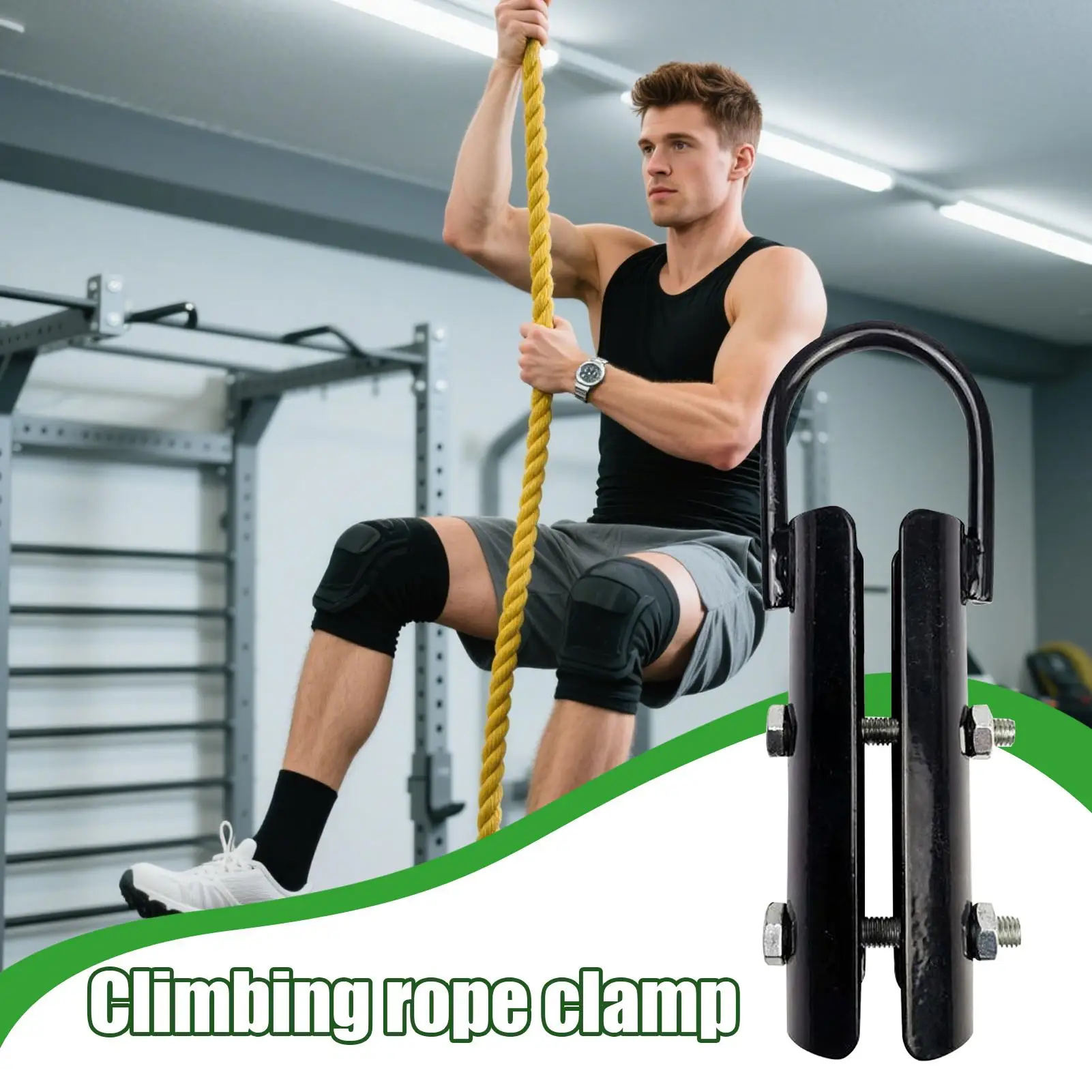 クライミングロープクランプ-バトルロープアタッチメントフック-フィットネス機器アクセサリー-ホームジムエクササイズ愛好家アスリート向け-忙しい人向け