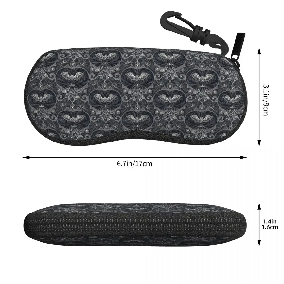 Custom Gothic Halloween Lace Bats Shell Eyeglasses Case Men Women Cute Glasses  Sunglasses Box Pouch