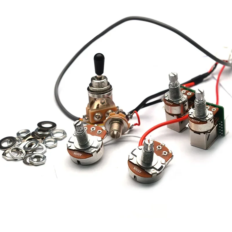 

2T2V Loaded Pre-wired Guitar Wiring Harness with Coil Split Prewired Kits for LP SG DOT