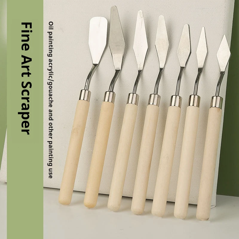 7Pcs Stainless Steel Oil Painting Knives – Spatulas & Palette Mixers 4