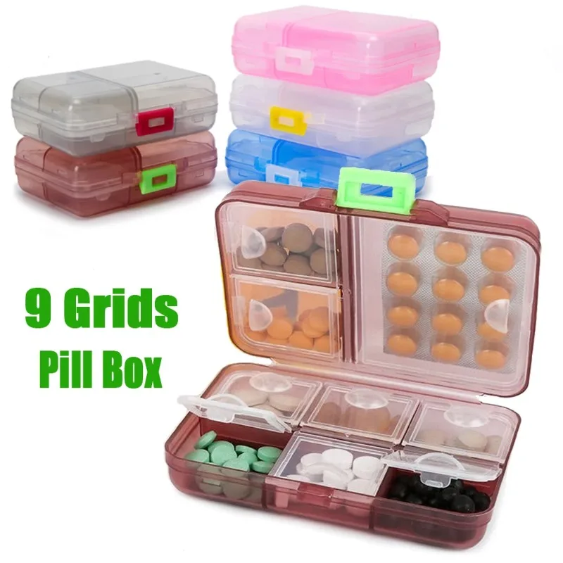 Double Layer Divided Small Medicine Box Portable One Week Divided Medicine Box Large Capacity Portable Mini Medicine Pill Box