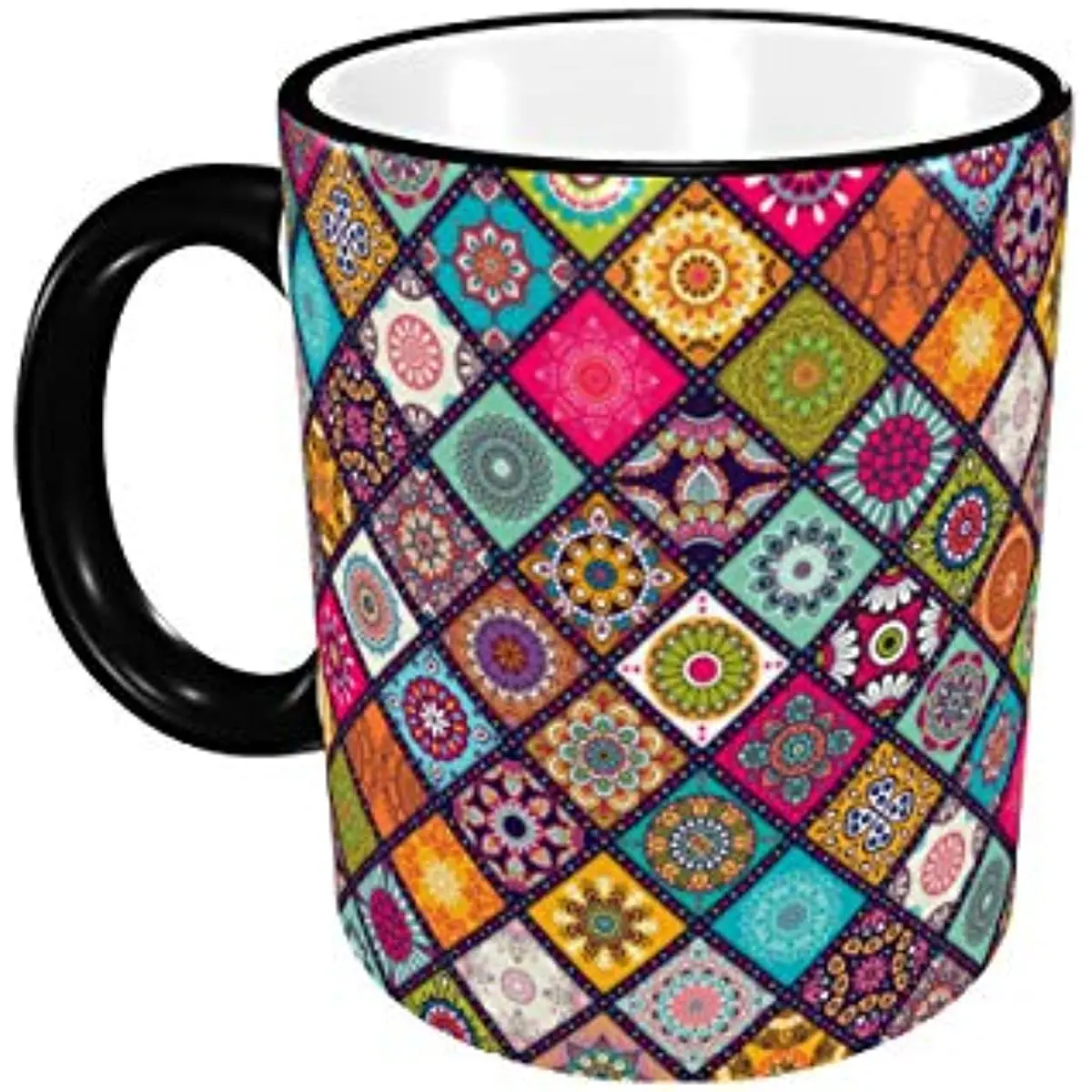 Mandala Ceramic Coffee Mug Unique Best Gifts Microwave and Dishwasher Safe Funny Tea Cup 11oz