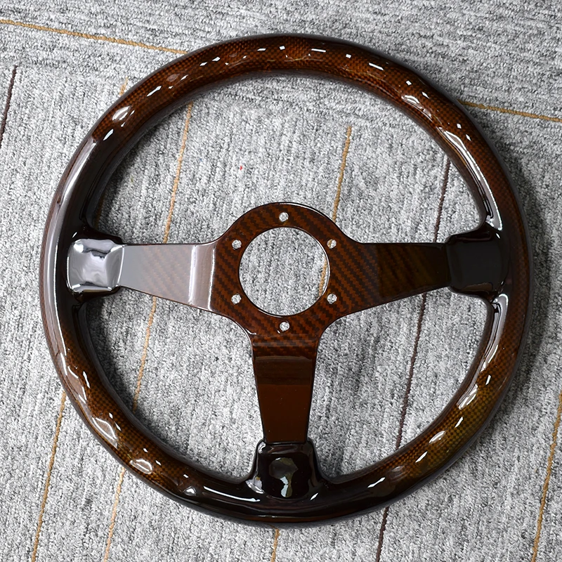 Universal 13.4 Inch Genuine Carbon Fiber Racing Sport Steering Wheel Diameter 350mm