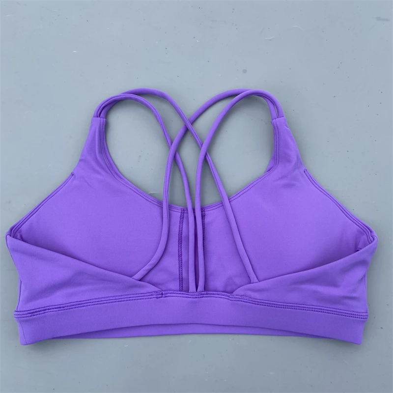 Women Cross Straps Sports Bra Gym Workout Crop Top Yoga Vest High Impact Fitness Bralette Push Up Running Tight Padded Underwear