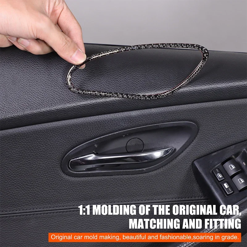 

For BMW 6 Series M6 E63 E64 2004-2010 Soft Carbon Fiber Car Door Inner Handle Frame Trim Sticker Interior Car Accessories