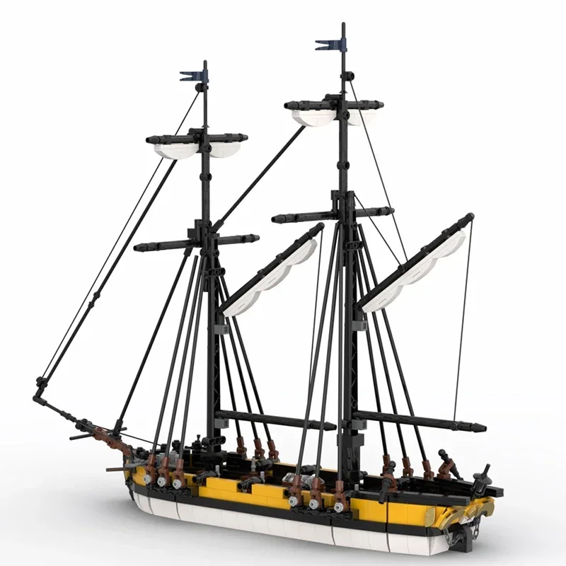 MOC-décennie s de Construction Modulaires pour Enfant, Briques, Modèle Militaire, Navy Royale, Bateau de Guerre Affrété, Technologie, Cadeaux, Bricolage, Assemblage