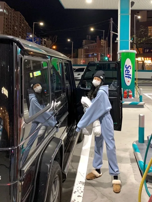 Faionable-Conjunto de ropa informal de invierno de talla grande para mujer, sudadera y pantalones con forro de Fce, estilo coreano, holgado y perezoso