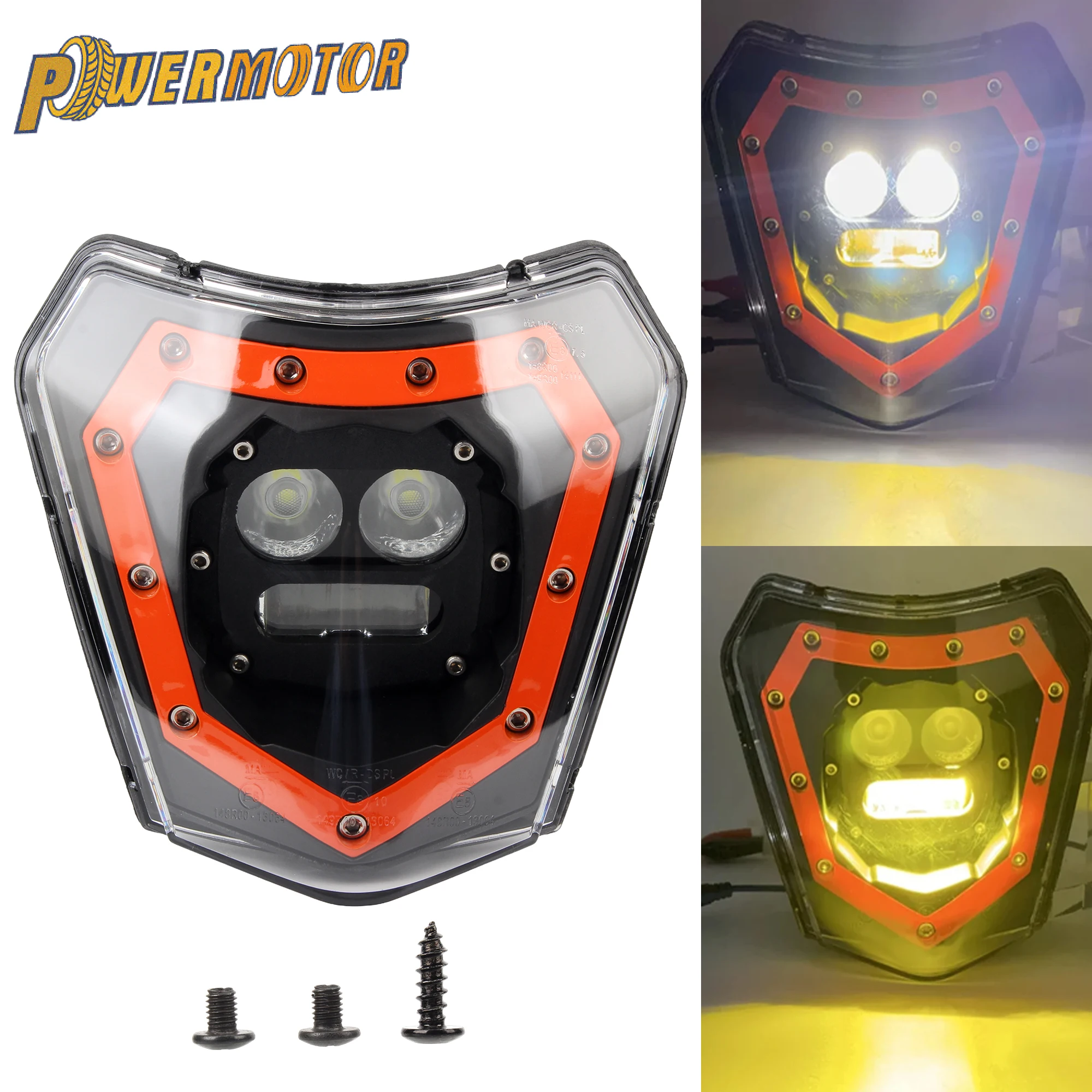 

Светодиодная фара E-mark для мотоциклов в стиле робота для KTM EXC EXCF SXF XC XCW XCF 125-500 530, запчасти для супермото