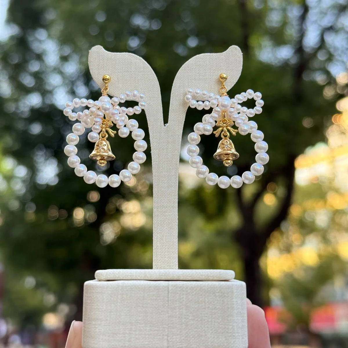 

2pc Christmas Collection Natural Freshwater Pearl Earrings Real 925 Earring Cultured White Pearl for Women Earring Jewelry Gifts