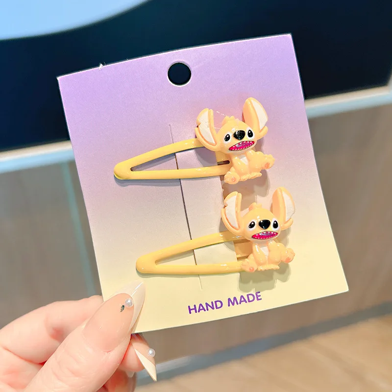 2 قطعة مشبك شعر ديزني ستيتش لطيف الكرتون فتاة والطفل موضة إكسسوارات الشعر Kawaii بوبي دبوس دبوس الشعر هدايا العيد