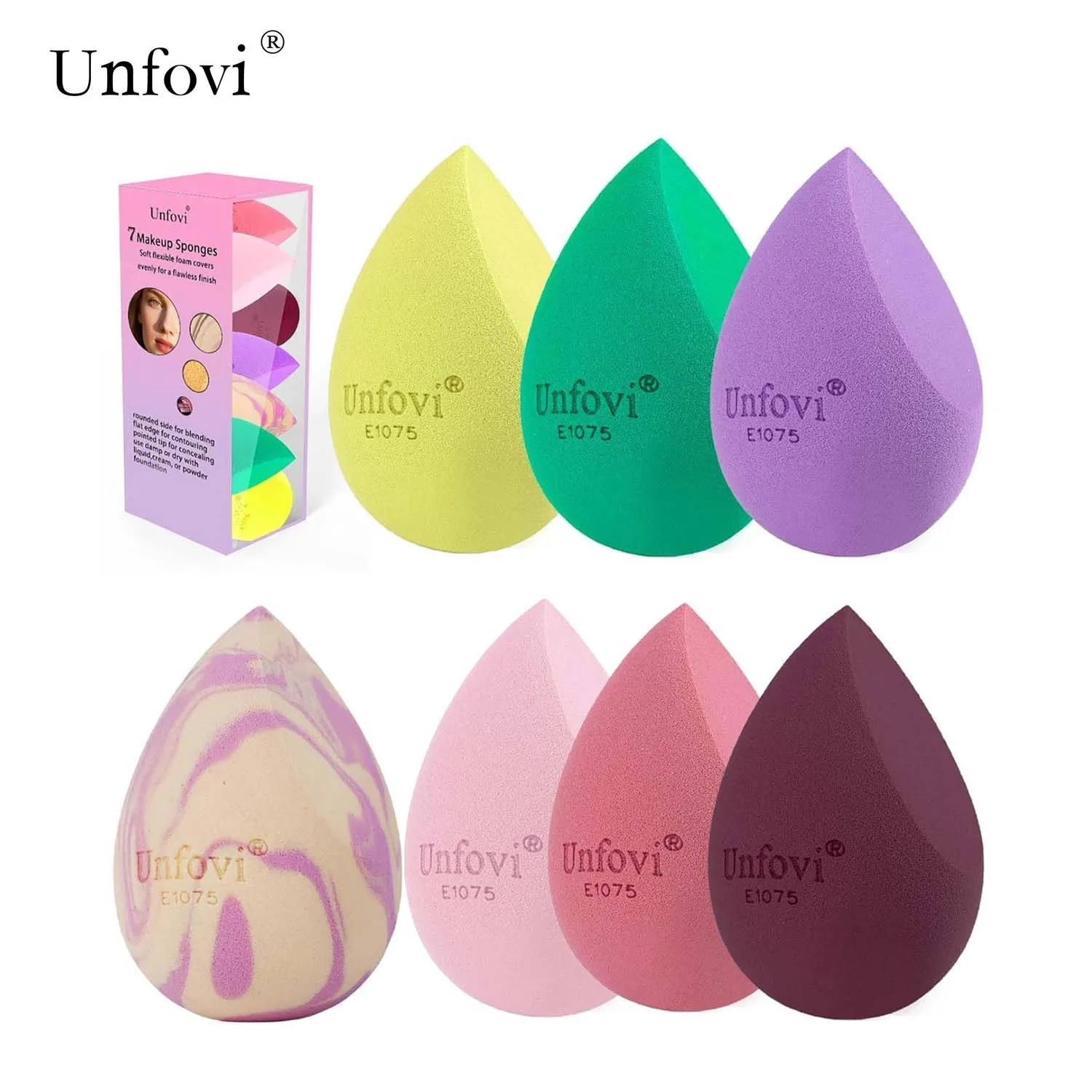 Ensemble d'éponges de maquillage douces, 7 paquets, œuf cosmétique pour une Application facile, facile à nettoyer et à transporter, éponges en forme d'œuf de haute qualité