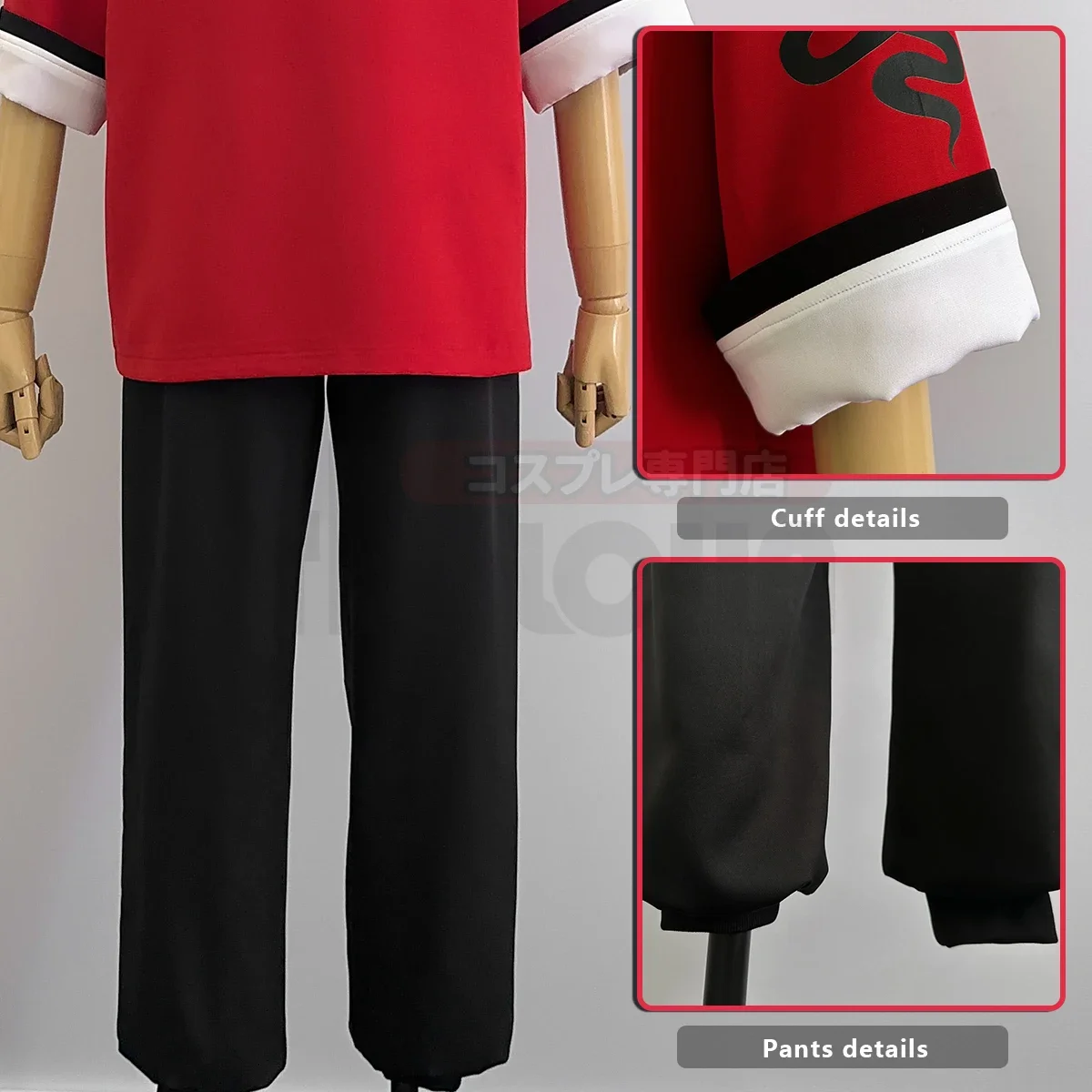 Cosplay Gokurakugai Manga Anime Alma Cosplay Costume Wig Red Hoodie Black Pants Casual Daily Wearing Rose Net Halloween Christma