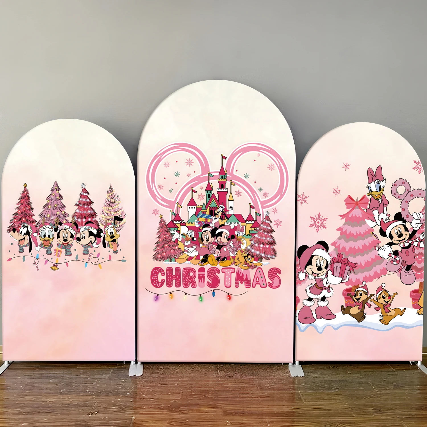 

Disney Mickey Mouse Minnie Donald Duck Arch Backdrop Cover Baby Shower Kids Birthday Party Decor Photography Background Wall