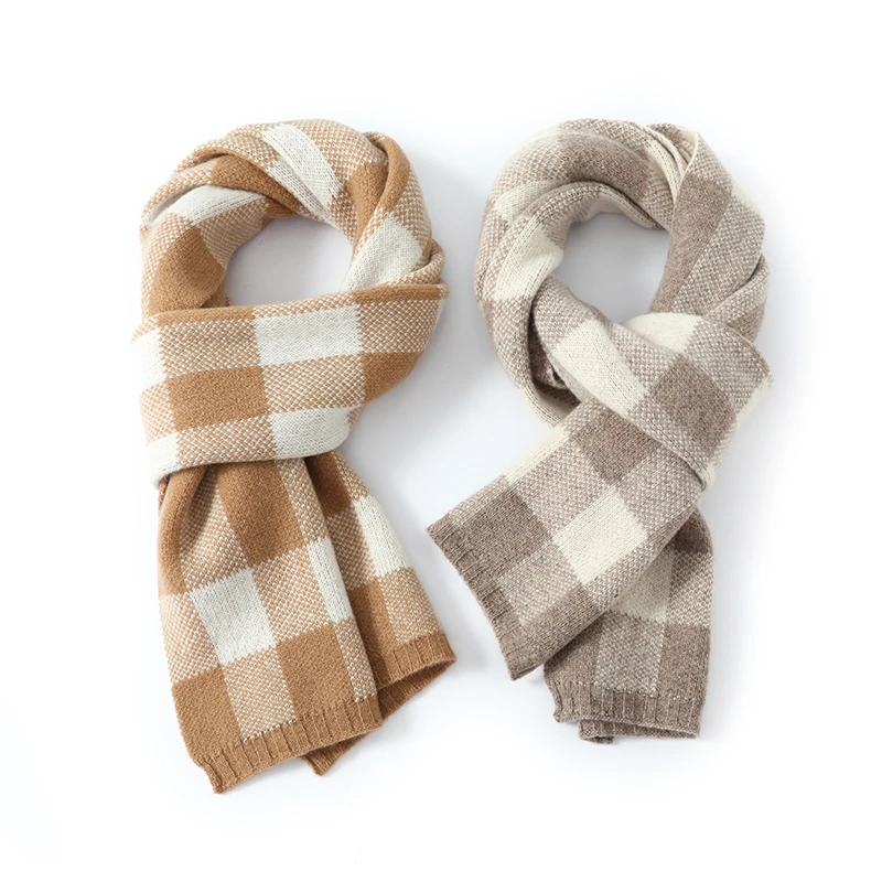 100% وشاح من الصوف الخالص للنساء الشتاء سميكة الدافئة منقوشة تنوعا الكورية نمط شال للجنسين محبوك الرقبة أدفأ #2