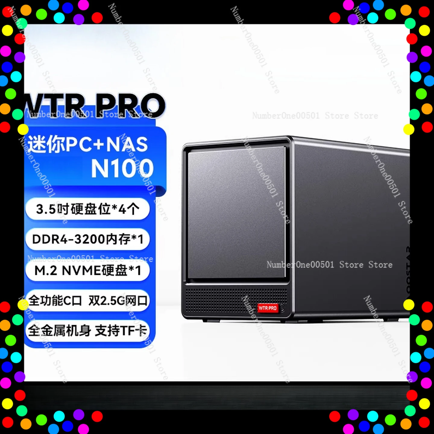 

WTR PRO Mini Host N100 Desktop ComputeminiPC Home NAS Host