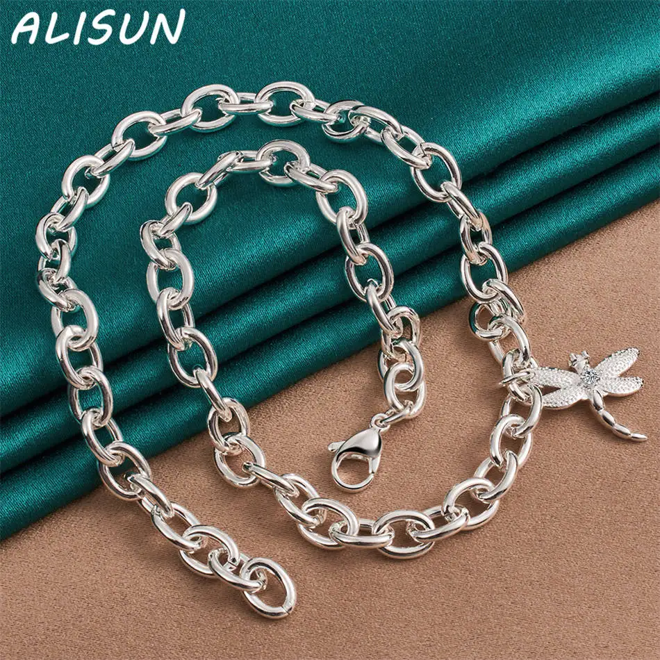 

ALISUN 925 Sterling Silver 45cm Dragonfly Necklace For Women Anniversary Gift Popular Wild Fashion Romantic Jewelry