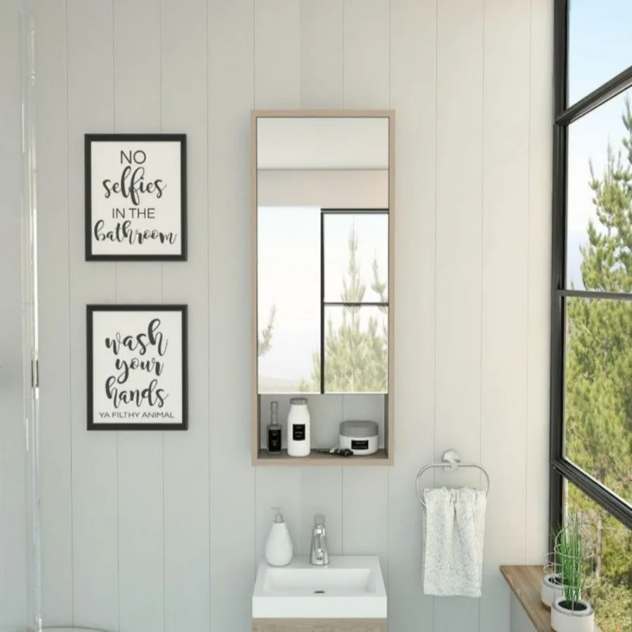 

Medicine Cabinet Irvine One External Shelf Light Gray Finish