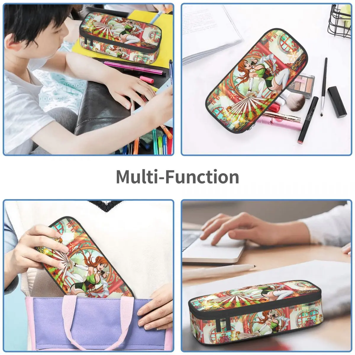 Cute Orihime Inoue Bleach Pencil Case for Boys Girls Orient Society Large Capacity Pen Bag Box Stationery view 6