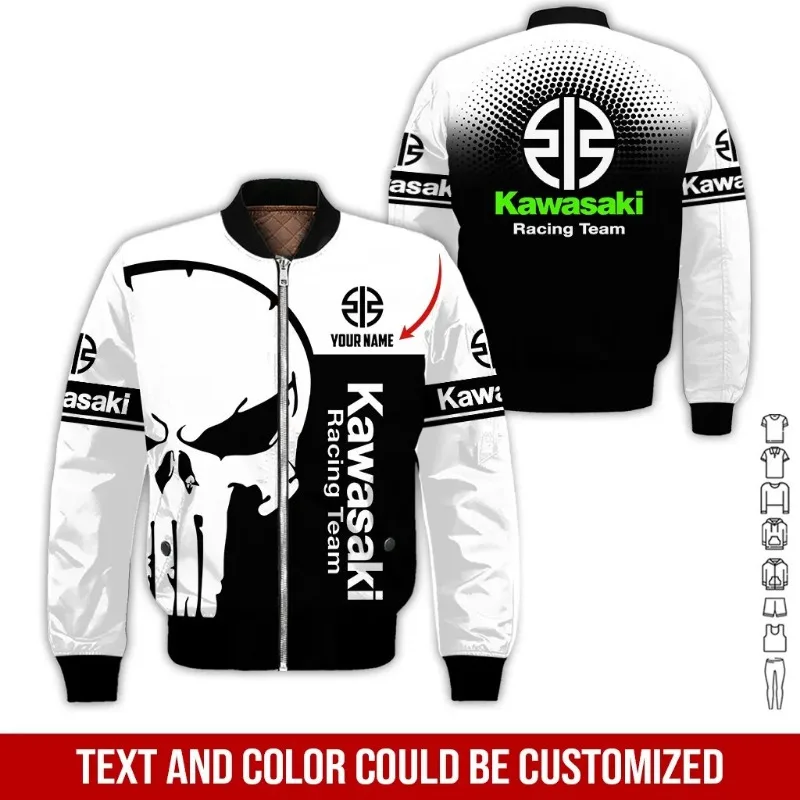 

Куртка Kawasaki Motorcycle Racing Team 2025 года с индивидуальным именем, мужская модная спортивная велосипедная куртка на открытом воздухе, повседневная езда на велосипеде и активность