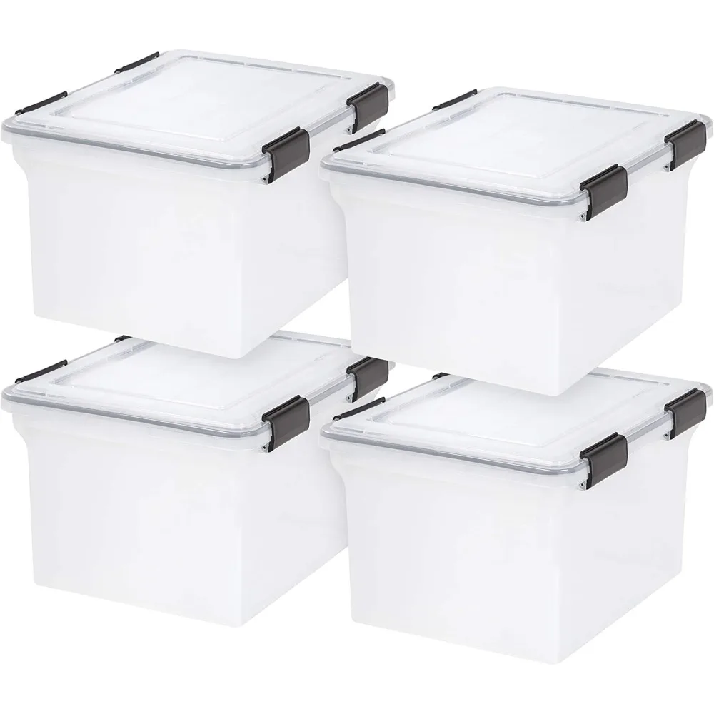 

USA File Box WeatherPro File Organizer Plastic File Box for Letter/Legal File, Water Resistant Document Box, Durable Lid