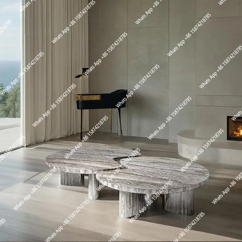 Designer Geometric Marble coffee Table Set, Modern Luxury Living Room Centerpiece, Heat & Scratch Resistant, Customizable