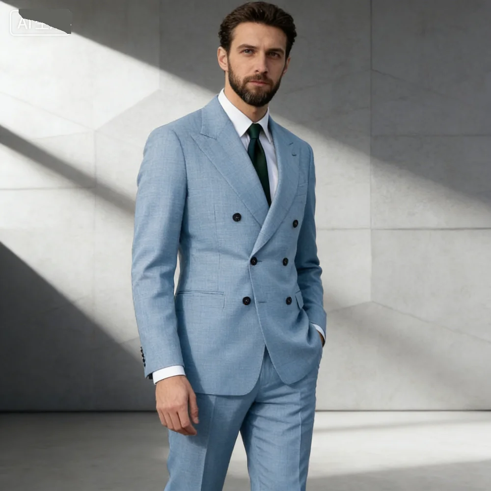 

Men's Houndstooth Wool Suit 2-Piece Set Custom-Made Autumn Winter Tern with Jacket And Pants in Beige And Black for Business