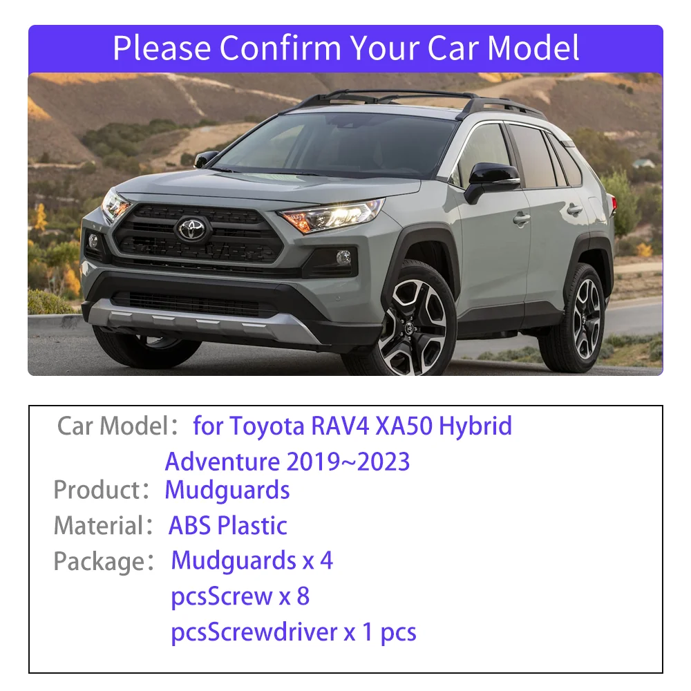 for Toyota RAV4 XA50 Hybrid Adventure 2019~2023 Suzuki Across Mudguards Fender Flares Mud Flap Splash Cover Spoiler Accessories