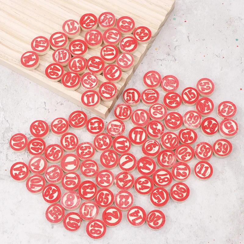 90pcs Deluxe Wooden Replacement Plates For Exciting Bingo Lotto Numbers Game - Ideal Gaming Gift For Friends And Family