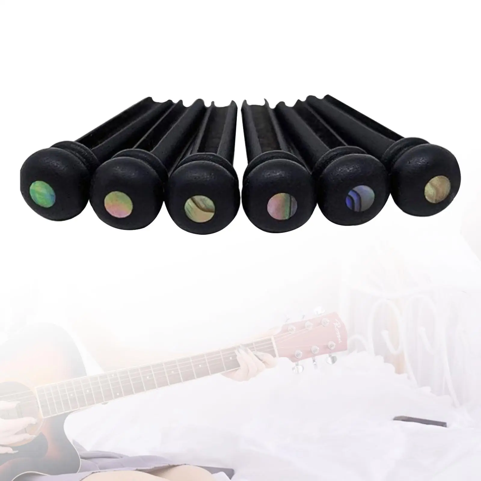 6 Stück Gitarren-Stegstifte, 6 Saiten, Nagelpinnen, fester Kegel, Gitarrensaiten, Nägel für Akustikgitarre