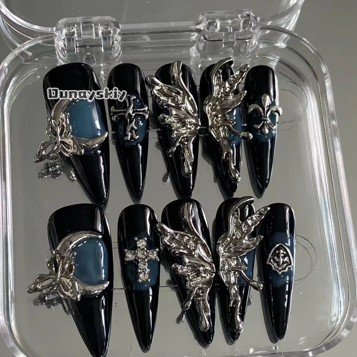 KS*11New Role Valko Love and Deepspace Cosplay Gothic Darkness Decora Nails Character Accessory Halloween Carnival Disguise Nail view 6