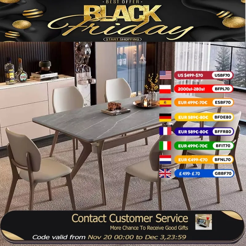 

Light Luxury Dining Table Rectangular Unique Nordic 4 Chairs Restaurant Tables Modern Space Saving Mesas De Comedor Furniture